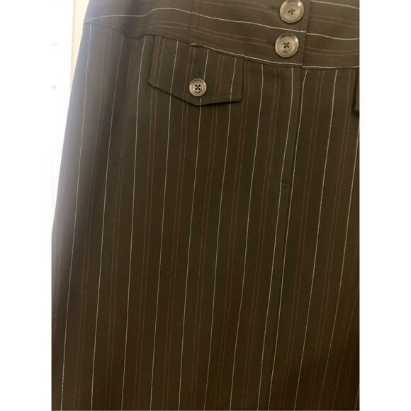 LARRY LEVINE SKIRT OFFICE SIREN STRAIGHT BLACK W/RED AND WHITE PINSTRIPES SZ 14 - Picture 13 of 13